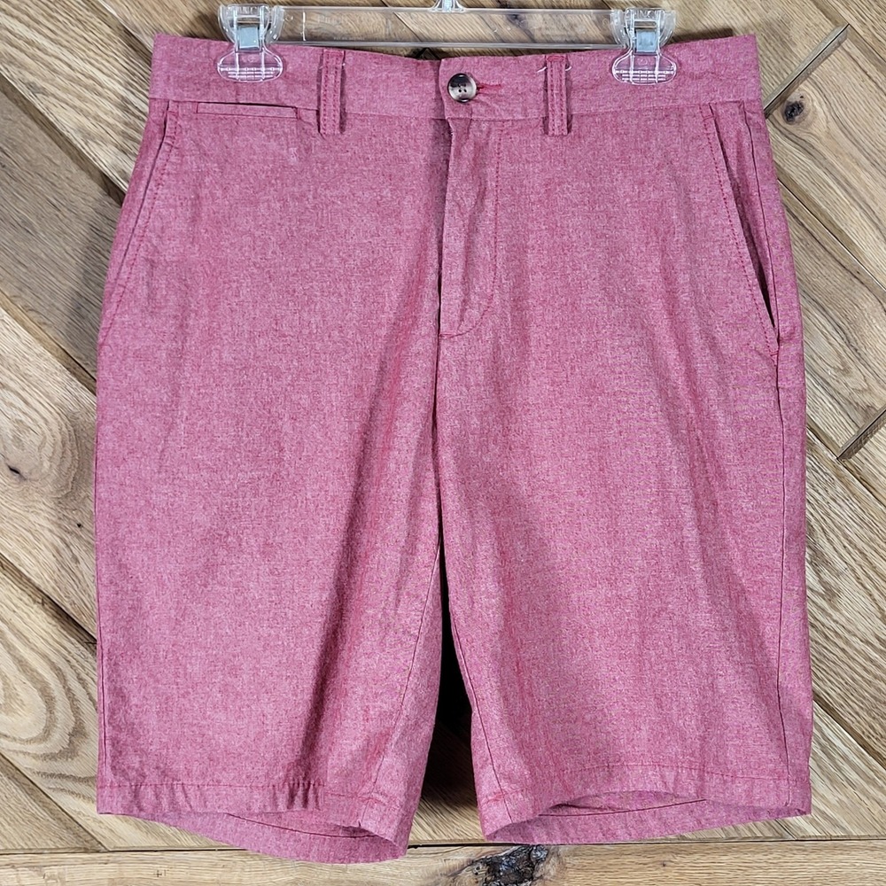 Old Navy Ultimate Slim Shorts Mens 30 Built-In Flex Heathered Red Coral Pockets